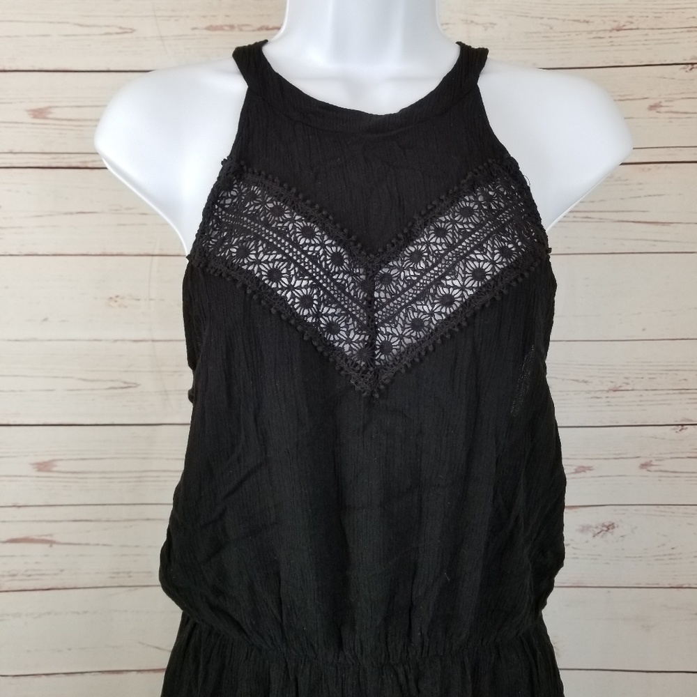 Solemio Women's L Black Romper Open Back Halter - Picture 5 of 8